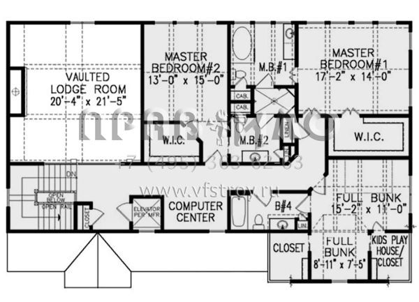 Проект двухэтажного дома с гаражом на две машины в стиле Шале S5-300 (699-00177)