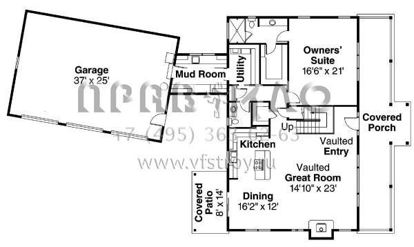 Проект двухэтажного дома с гаражом на три и более машин в современном стиле S5-268 (035-00434)