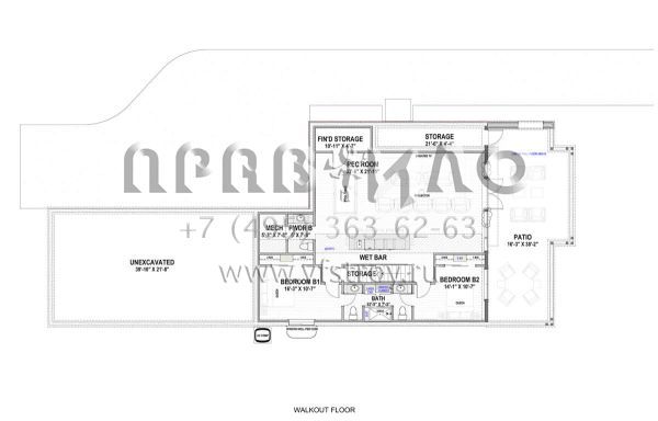 Проект одноэтажного дома с гаражом на три и более машин в современном стиле S5-285 (425-00052)