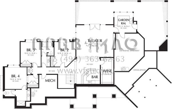 Проект одноэтажного дома с гаражом на три и более машин в современном стиле S5-479 (2559-00185)
