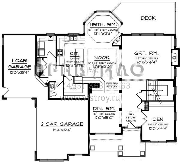 Проект двухэтажного дома с гаражом на три и более машин в американском стиле S5-321 (1020-00132)