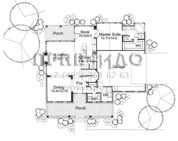 Проект двухэтажного дома с гаражом на две машины в стиле Ранчо S5-163 (9401-00032)