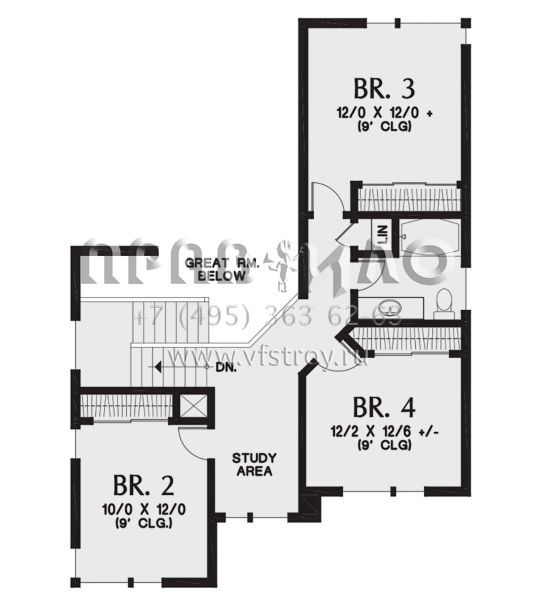 Проект двухэтажного дома с гаражом на две машины в американском стиле S5-303 (2559-00865)