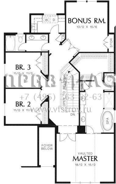 Проект двухэтажного дома с гаражом на три и более машин в американском стиле S5-235 (2559-00352)