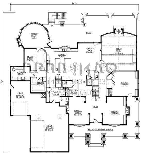 Проект двухэтажного дома с гаражом на три и более машин в современном стиле S5-950 (5631-00052)