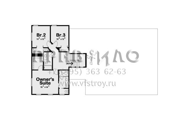 Проект двухэтажного дома с гаражом на три и более машин в стиле БарнХаус S5-190 (402-01807)