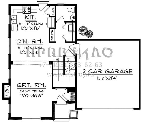 Проект двухэтажного дома с гаражом на две машины в американском стиле S5-130 (1020-00163)
