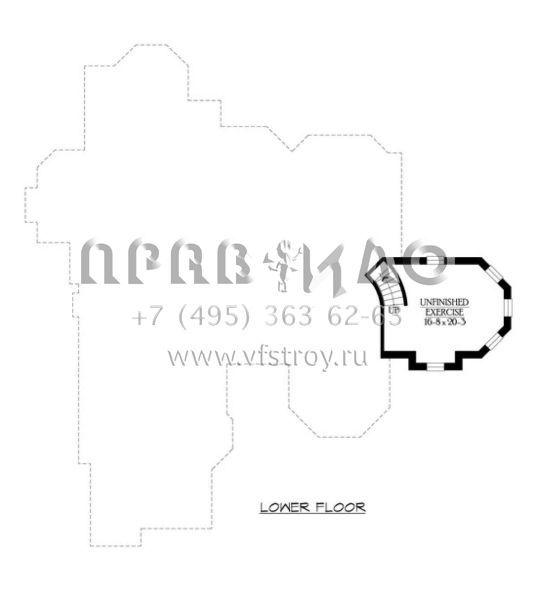 Проект двухэтажного дома с гаражом на три и более машин в стиле Ранчо S5-435 (341-00274)