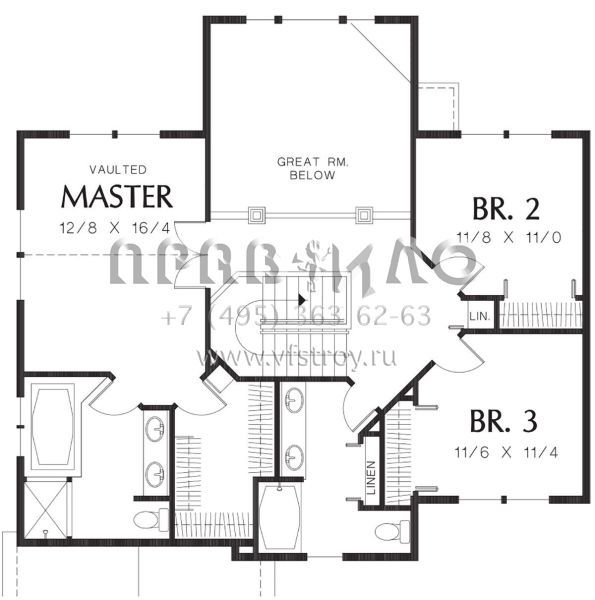 Проект двухэтажного дома с гаражом на две машины в американском стиле S5-202 (2559-00484)