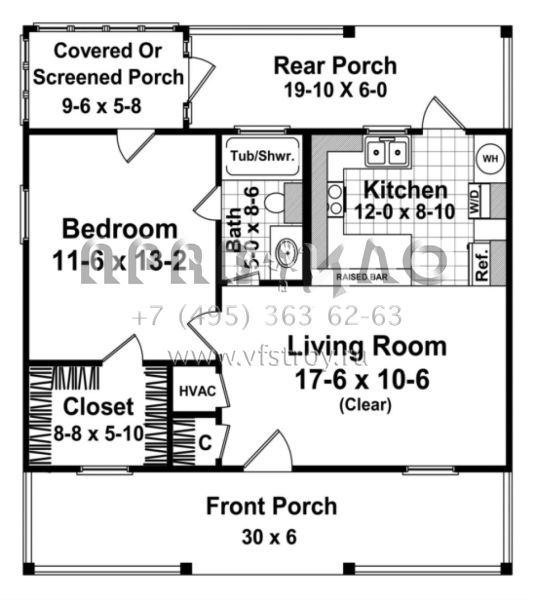 Проект одноэтажного дома без гаража в стиле Ранчо S5-56 (348-00167)