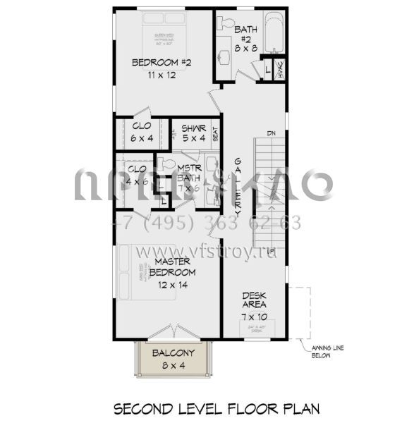 Проект трехэтажного дома без гаража в современном стиле S5-242 (940-00723)