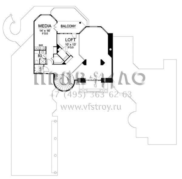Проект трехэтажного дома с гаражом на три и более машин в современном стиле S5-549 (5445-00244)