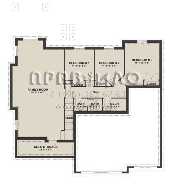 Проект двухэтажного дома с гаражом на две машины в стиле Ранчо S5-239 (2802-00084)