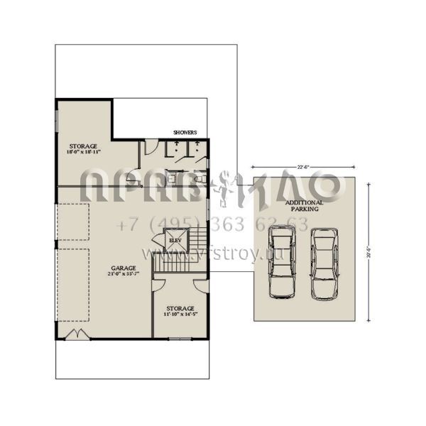 Проект трехэтажного дома с гаражом на три и более машин в прибрежном стиле S5-323 (6849-00142)