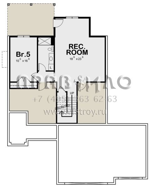 Проект двухэтажного дома с гаражом на три и более машин в американском стиле S5-306 (402-01609)