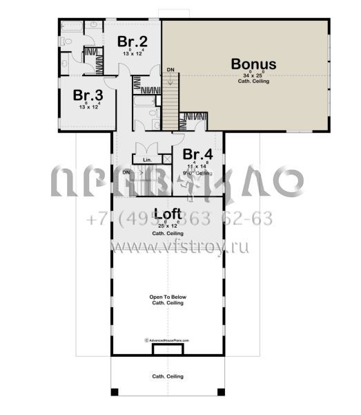 Проект двухэтажного дома с гаражом на три и более машин в стиле БарнХаус S5-298 (963-00627)