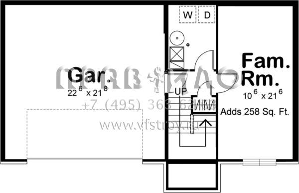 Проект одноэтажного дома с гаражом на две машины в американском стиле S5-126 (963-00239)