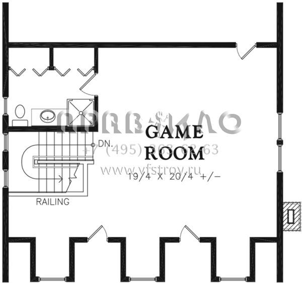 Проект трехэтажного дома без гаража в стиле Ранчо S5-250 (2559-00740)