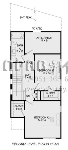 Проект двухэтажного дома с гаражом на две машины в стиле Ранчо S5-175 (940-00367)