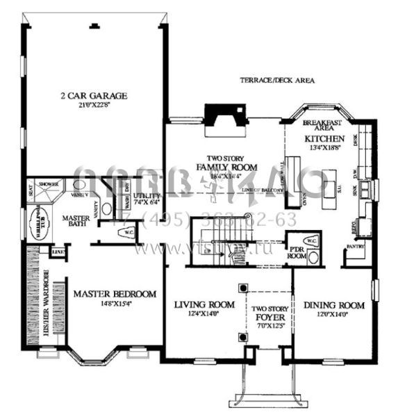 Проект двухэтажного дома с гаражом на две машины в стиле Особняк S5-259 (7922-00055)
