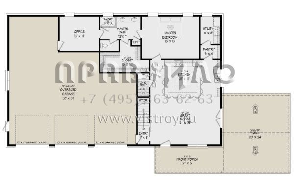 Проект двухэтажного дома с гаражом на три и более машин в стиле БарнХаус S5-316 (940-00442)