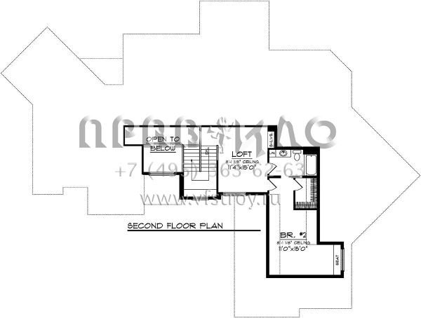 Проект двухэтажного дома с гаражом на три и более машин в американском стиле S5-436 (1020-00203)