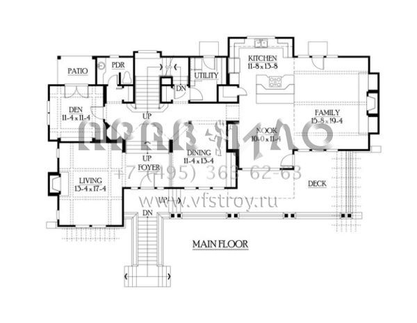Проект двухэтажного дома с гаражом на три и более машин в современном стиле S5-362 (341-00239)