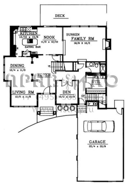 Проект двухэтажного дома с гаражом на три и более машин в современном стиле S5-273 (692-00080)