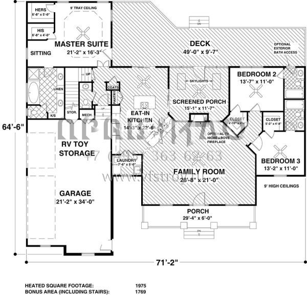Проект одноэтажного дома с гаражом на три и более машин в стиле Ранчо S5-183 (036-00233)