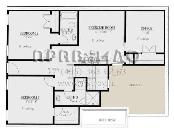 Проект одноэтажного дома с гаражом на две машины в современном стиле S5-255 (286-00087)