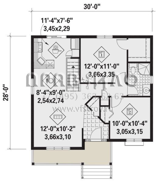Проект одноэтажного дома без гаража в современном стиле S5-75 (6146-00473)
