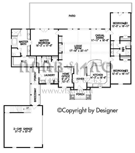 Проект одноэтажного дома с гаражом на две машины в стиле Шале S5-236 (699-00072)