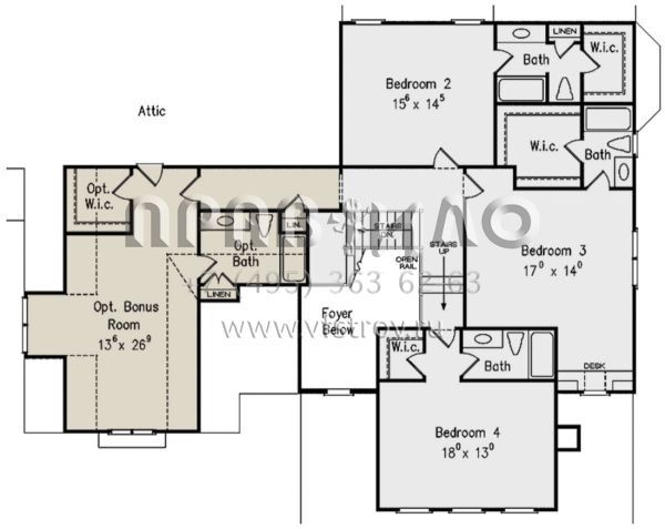 Проект двухэтажного дома с гаражом на три и более машин в стиле Ранчо S5-368 (8594-00226)