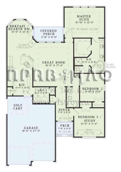 Проект одноэтажного дома с гаражом на две машины в стиле Ранчо S5-137 (110-00165)