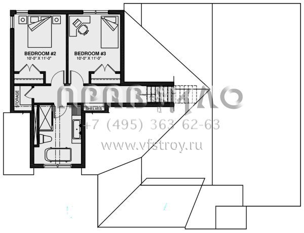 Проект двухэтажного дома с гаражом на одну машину в стиле Ранчо S5-170 (034-01301)