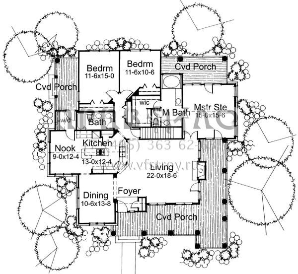 Проект одноэтажного дома с гаражом на две машины в стиле Ранчо S5-175 (9401-00025)