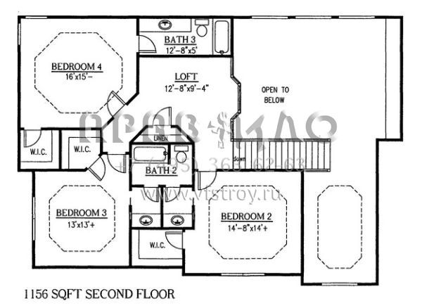 Проект двухэтажного дома с гаражом на три и более машин в американском стиле S5-384 (286-00004)