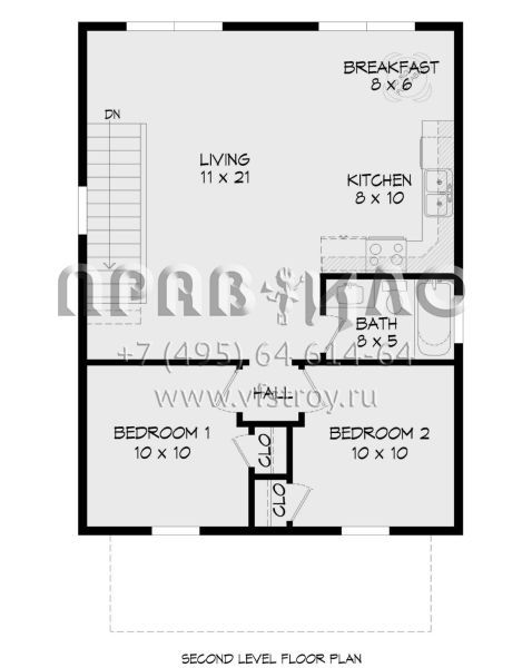 Проект двухэтажного дома без гаража в стиле Ранчо S5-143 (940-00918)