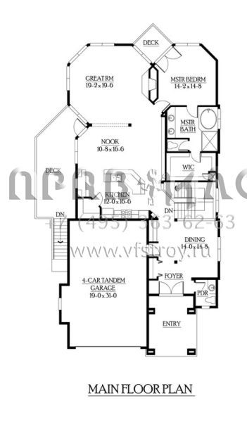 Проект двухэтажного дома с гаражом на три и более машин в скандинавском стиле S5-325 (341-00185)
