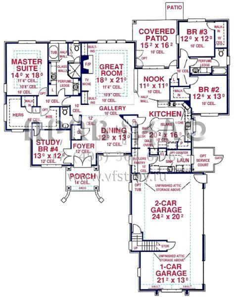 Проект одноэтажного дома с гаражом на три и более машин в английском стиле S5-283 (4766-00142)