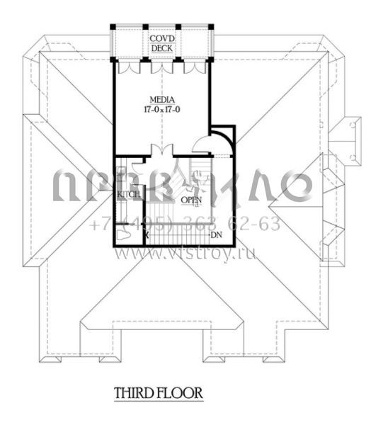 Проект трехэтажного дома с гаражом на три и более машин в современном стиле S5-457 (341-00280)