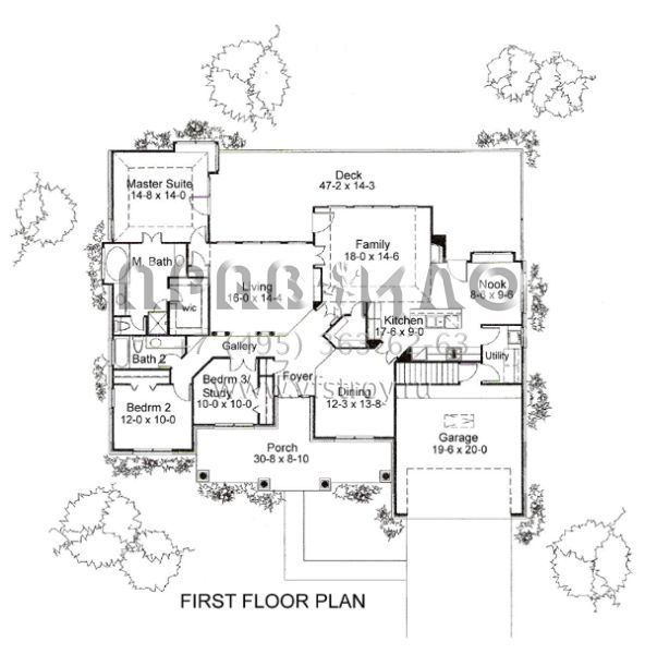 Проект одноэтажного дома с гаражом на две машины в стиле Ранчо S5-186 (9401-00051)
