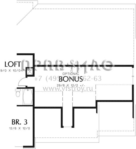 Проект двухэтажного дома с гаражом на три и более машин в стиле Ранчо S5-214 (2559-00345)