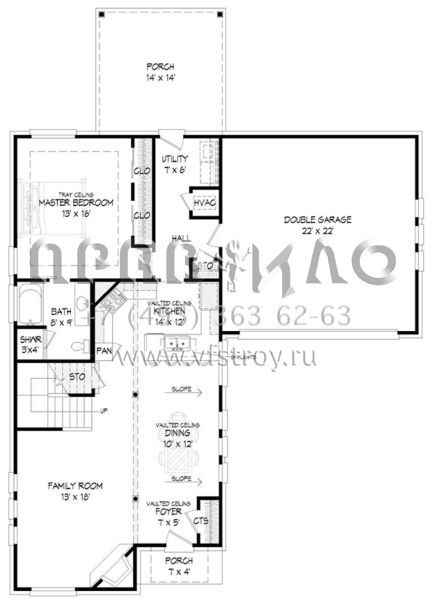 Проект двухэтажного дома с гаражом на две машины в современном стиле S5-211 (940-00030)