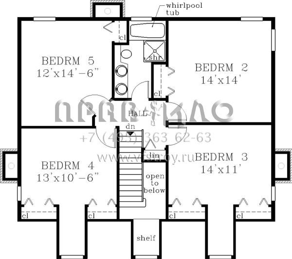 Проект двухэтажного дома с гаражом на две машины в стиле Ранчо S5-232 (033-00013)