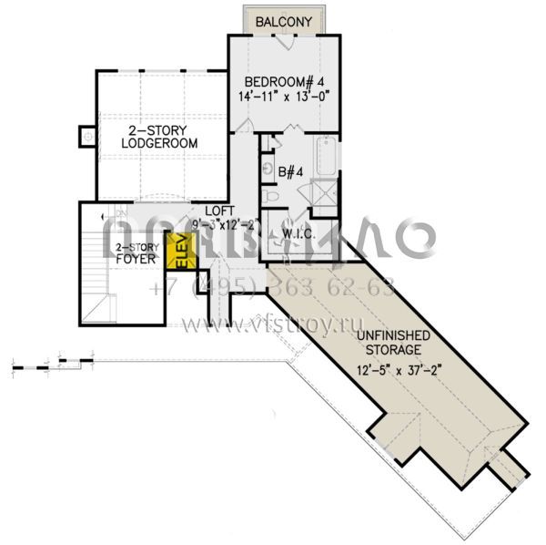 Проект двухэтажного дома с гаражом на три и более машин в стиле Шале S5-216 (699-00152)