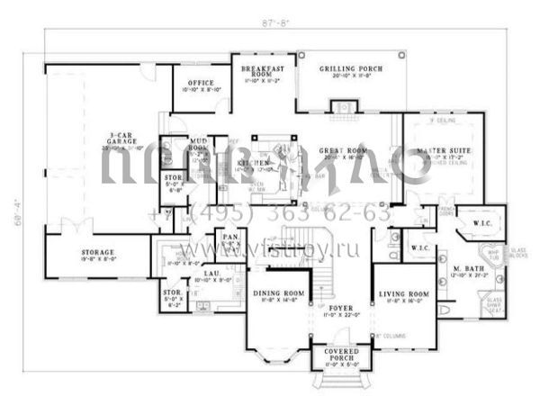 Проект двухэтажного дома с гаражом на три и более машин в современном стиле S5-417 (110-00501)