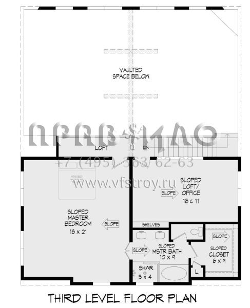 Проект трехэтажного дома с гаражом на три и более машин в стиле Шале S5-373 (940-00892)