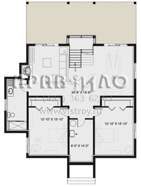 Проект одноэтажного дома без гаража в современном стиле S5-294 (034-01220)