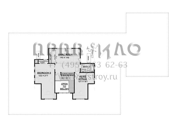 Проект двухэтажного дома с гаражом на три и более машин в стиле Ранчо S5-273 (3125-00027)